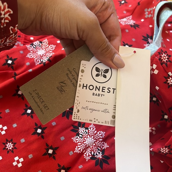 NWT HonestBaby Organic Cotton Holiday Kids Pajamas - Picture 6 of 7